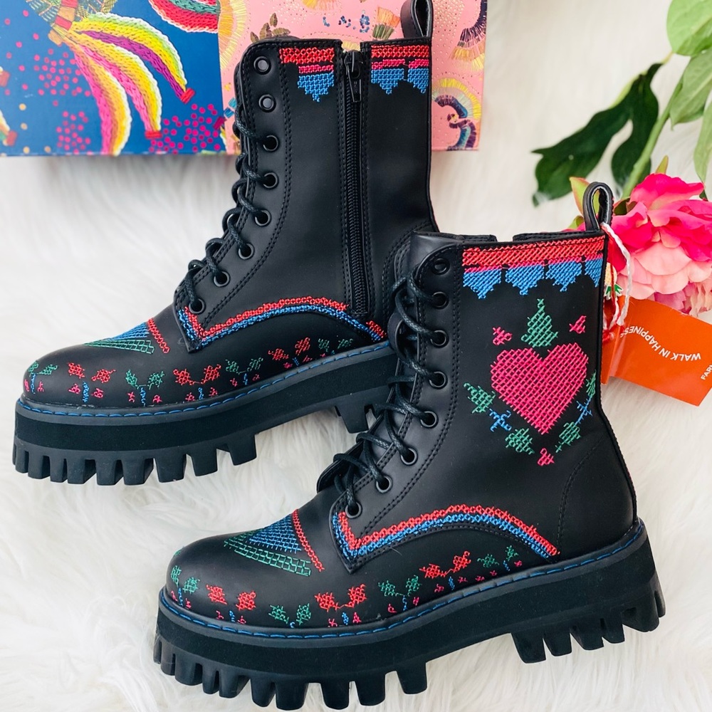 FARM Rio Brazil Stitched Lace Up Boots